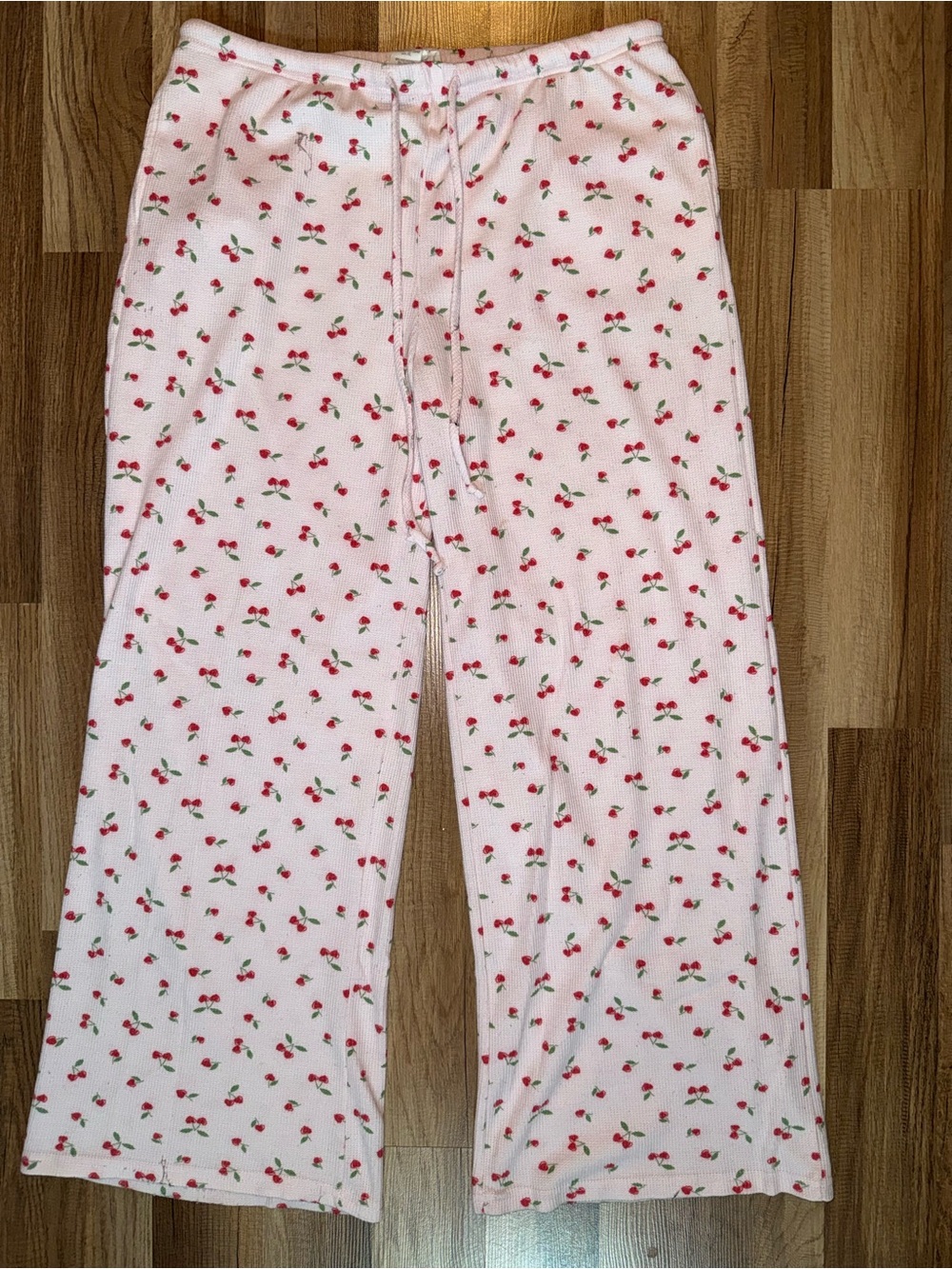 shosho Pink Cherry Print Pajama Pants